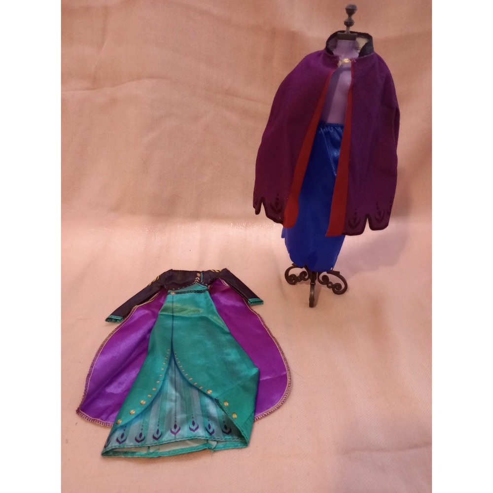 Disney Frozen 2 Anna Doll Clothing Lot Dress Cape Blue Skirt Mattel Replacement